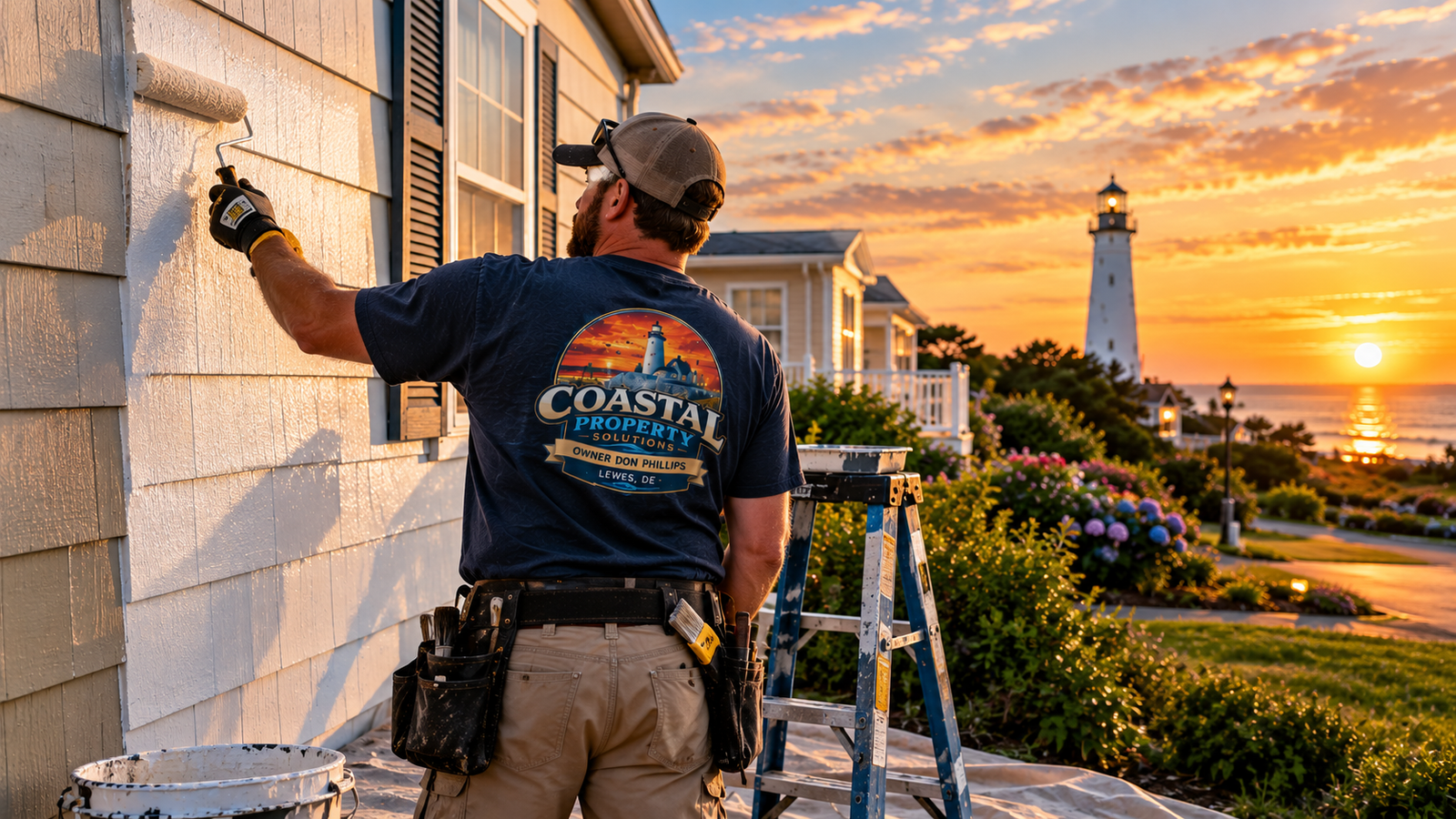 Freshly painted house exterior